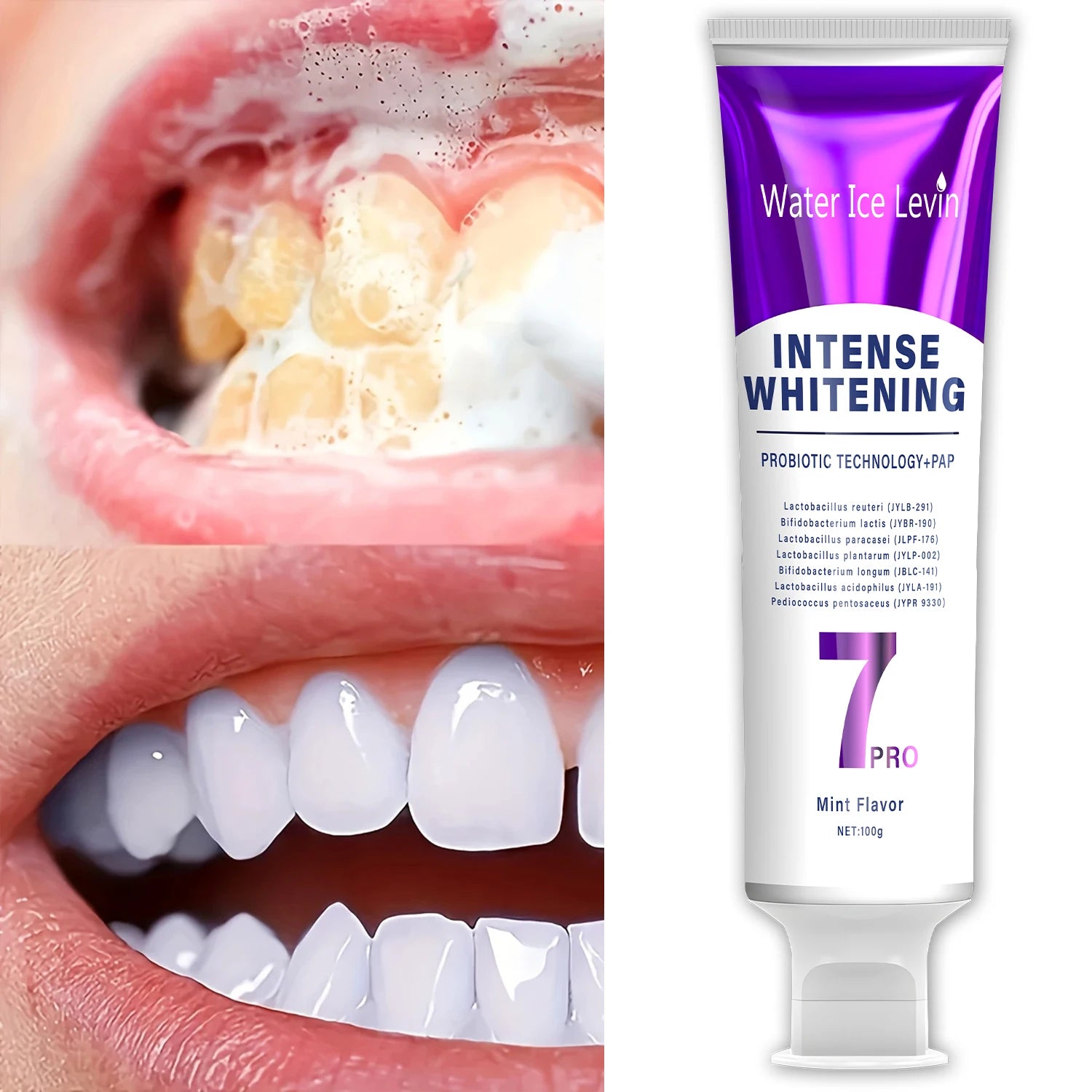Water Ice Levin Probiotic Whitening Toothpaste Oral Care 100g - 5