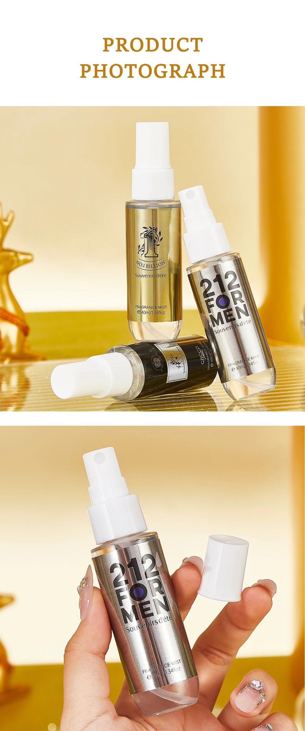 4 Piece Men Fragrance Spray Set Long Lasting Aromatic Cologne Gift