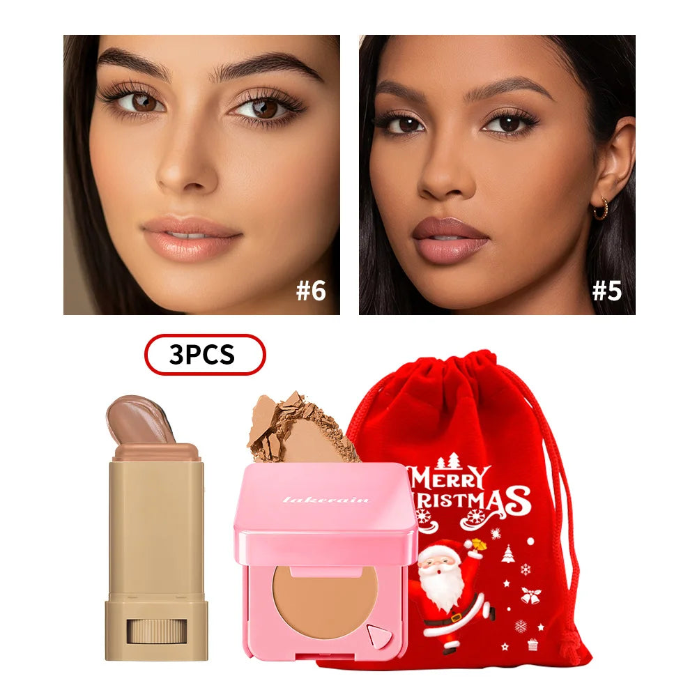 Matte Foundation Stick and Setting Powder Makeup Set