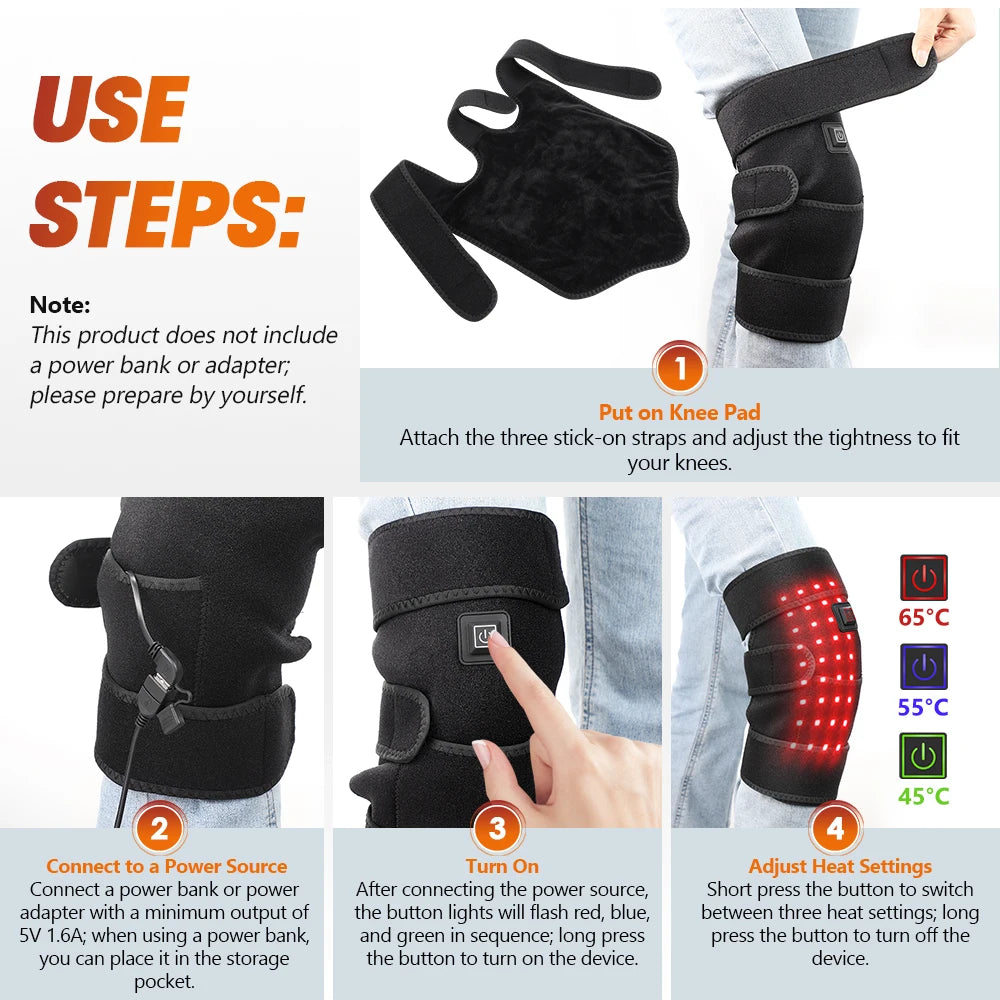 Red Light Therapy Heated Knee Wrap for Joint and Muscle Relief
