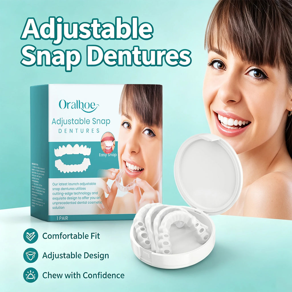 Adjustable Snap-On Dentures for Instant Smile Repair