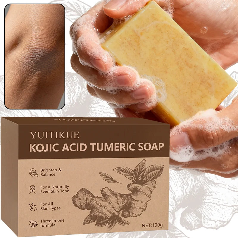 YUITIKUE Turmeric Kojic Acid Cleansing Bar Skin Brightening Soap