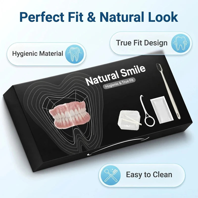 Full Mouth Denture Set with Cleaning and Storage Case - 9