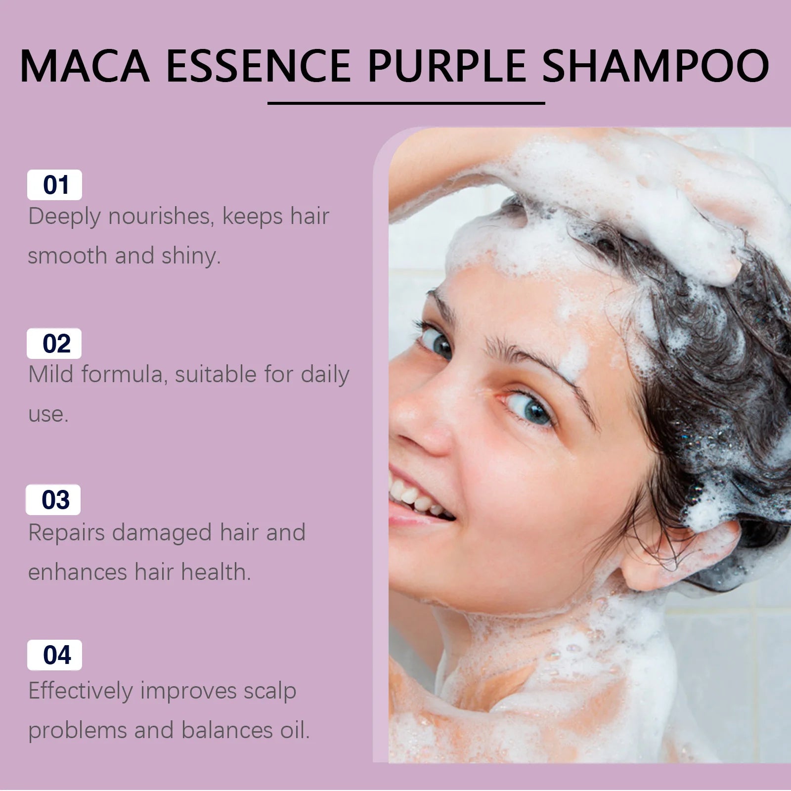 Maca Essence Purple Shampoo for Blonde Gray and Silver Hair 100ml