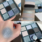 9 Color Eyeshadow Palette Vibrant Glitter and Matte Makeup Kit