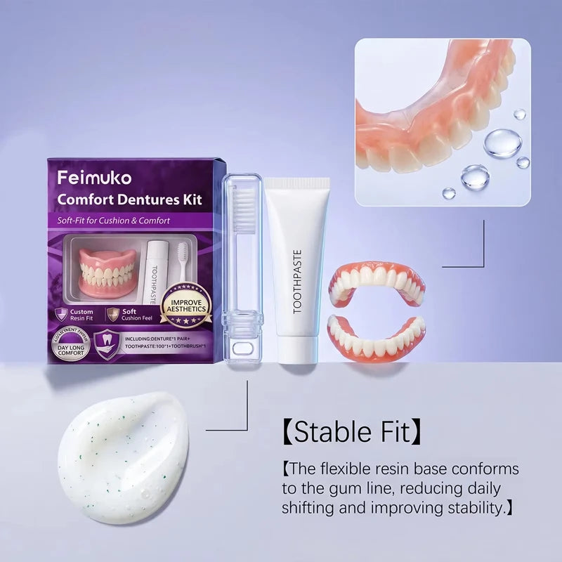 Comfort Fit Silicone Dentures for Instant Smile