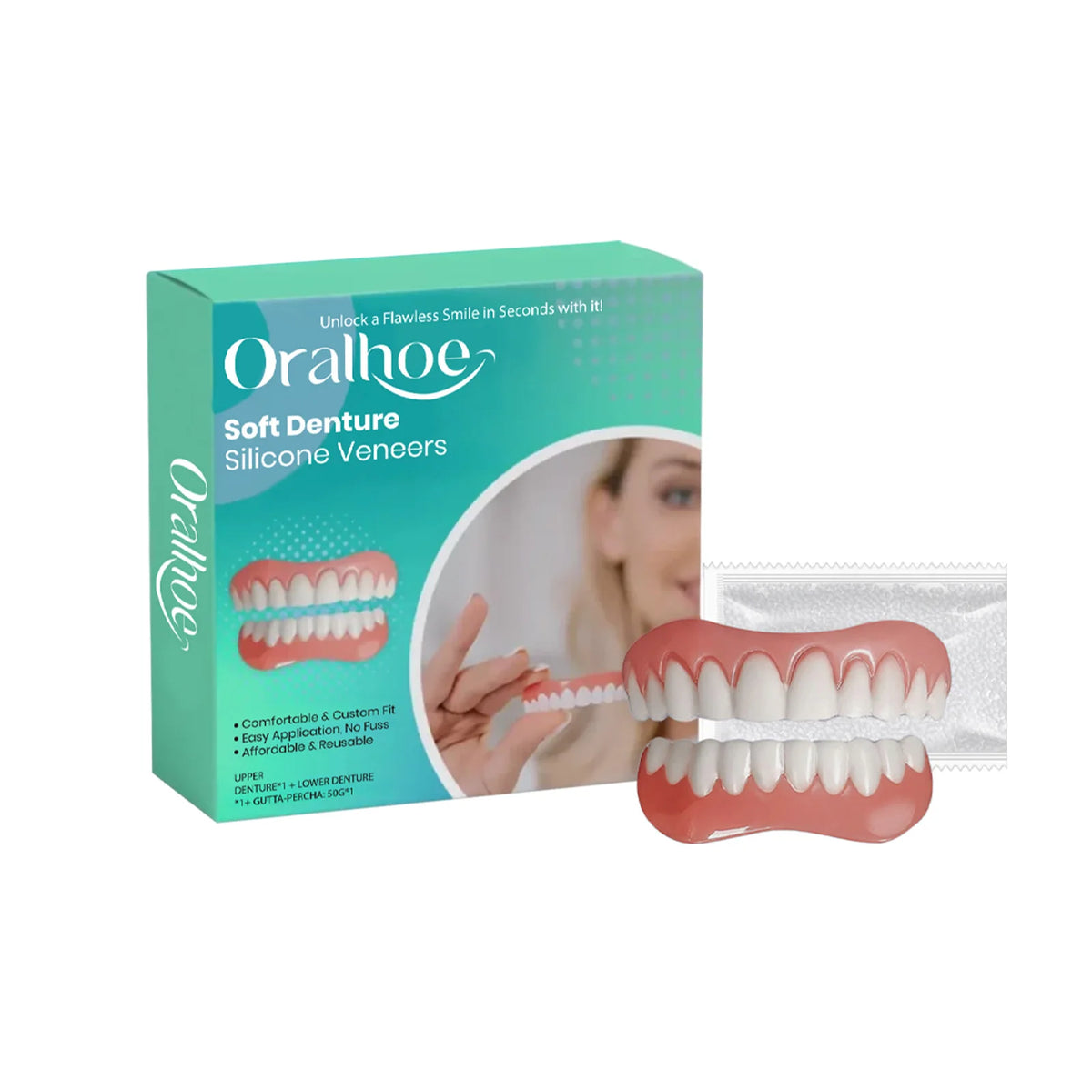 Flexible Silicone Cosmetic Dentures for Natural Smile