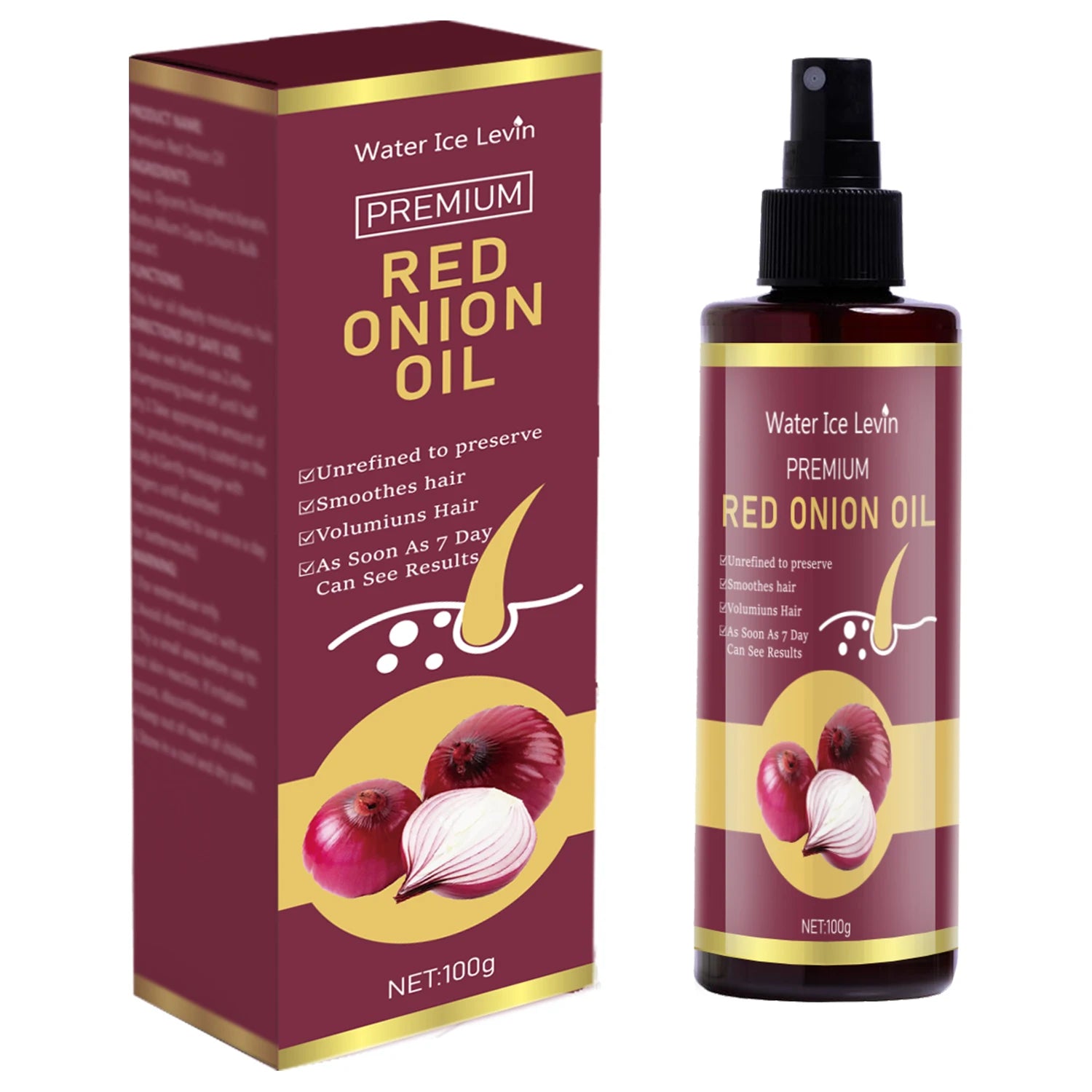 Red Onion Hair Oil Moisturizing and Hydrating Hair Care Essence 100g - 7