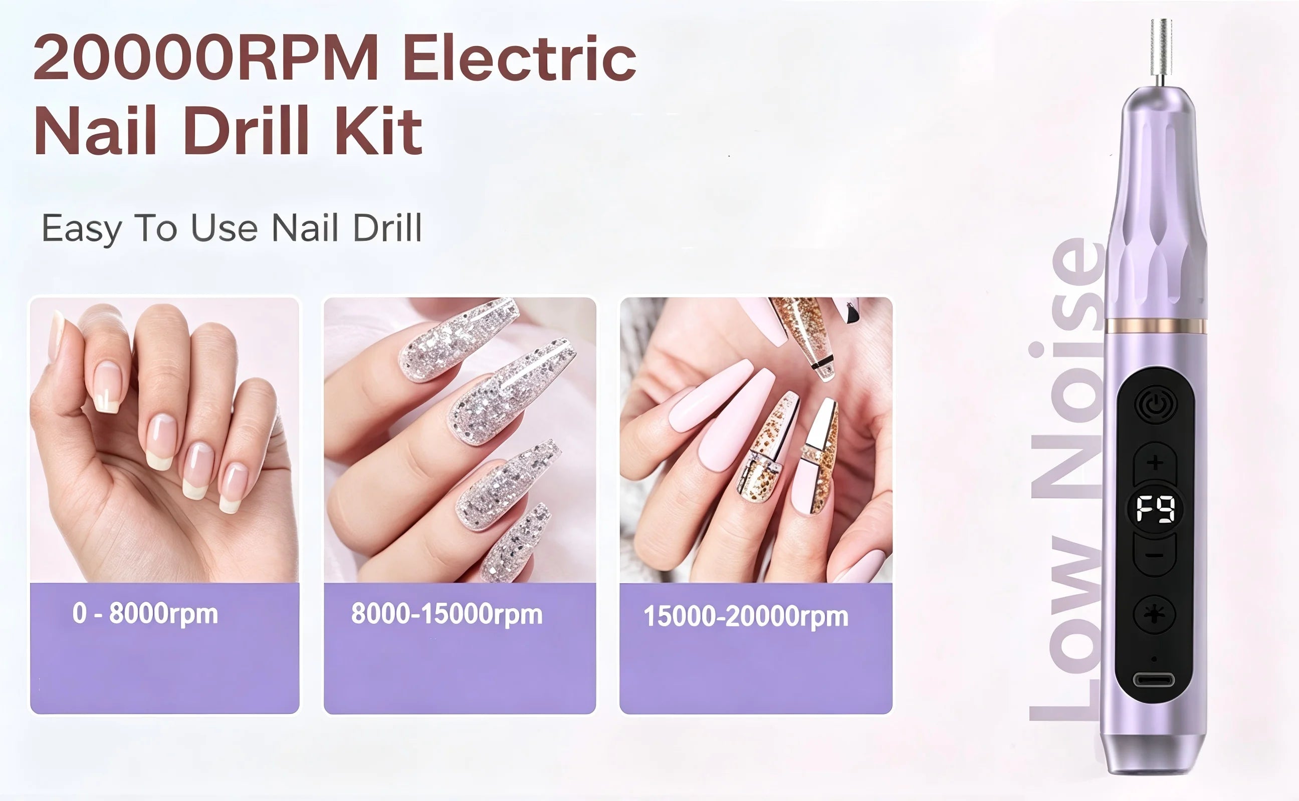 Portable Cordless Electric Nail Drill and UV Gel Polish Dryer - 12
