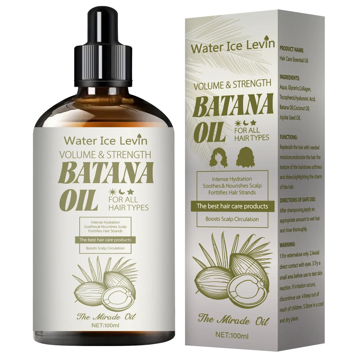 Batana Oil Hair Treatment with Coconut and Jojoba Oils for Hair Care
