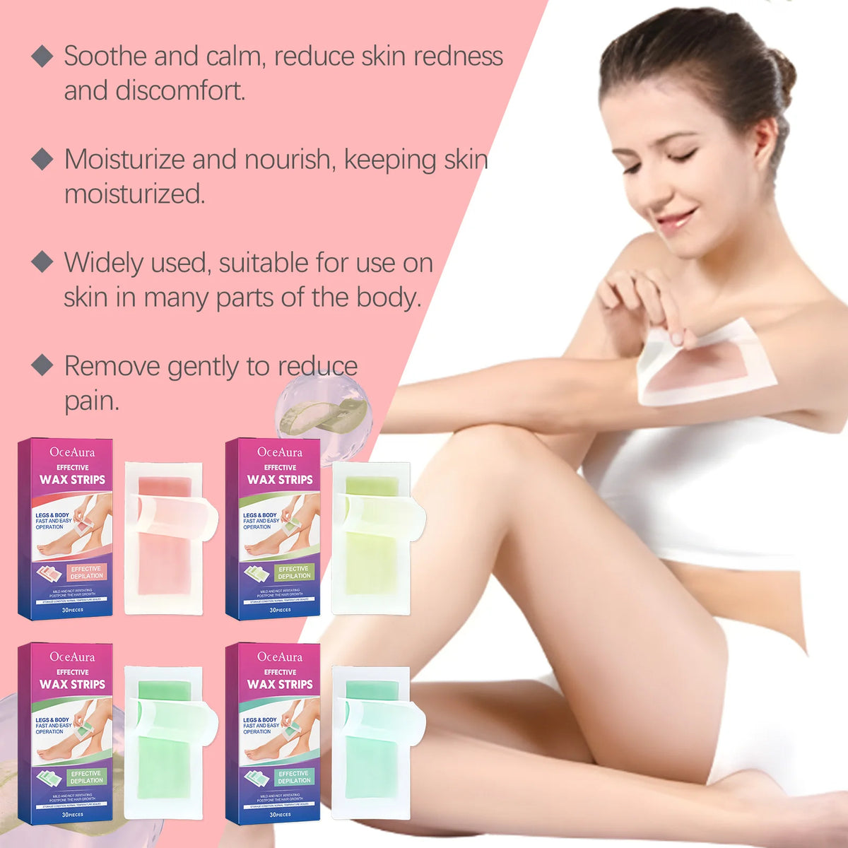Full Body Hair Removal Wax Strips for Smooth Skin