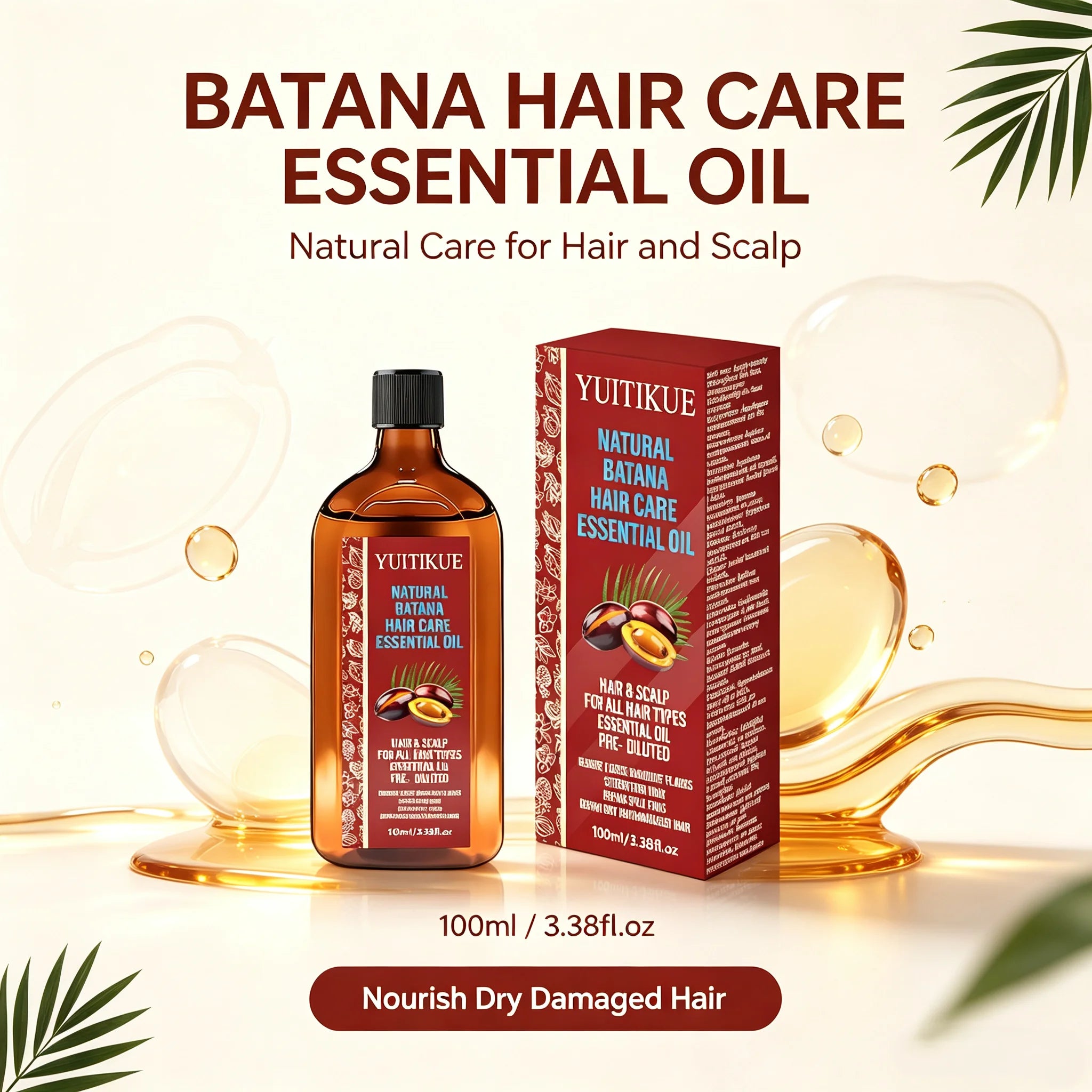 Natural Batana Hair Essential Oil 100ml Cold Pressed Scalp Treatment - 7
