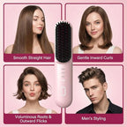 Cordless Ionic Hair Straightening Brush for Fast Styling