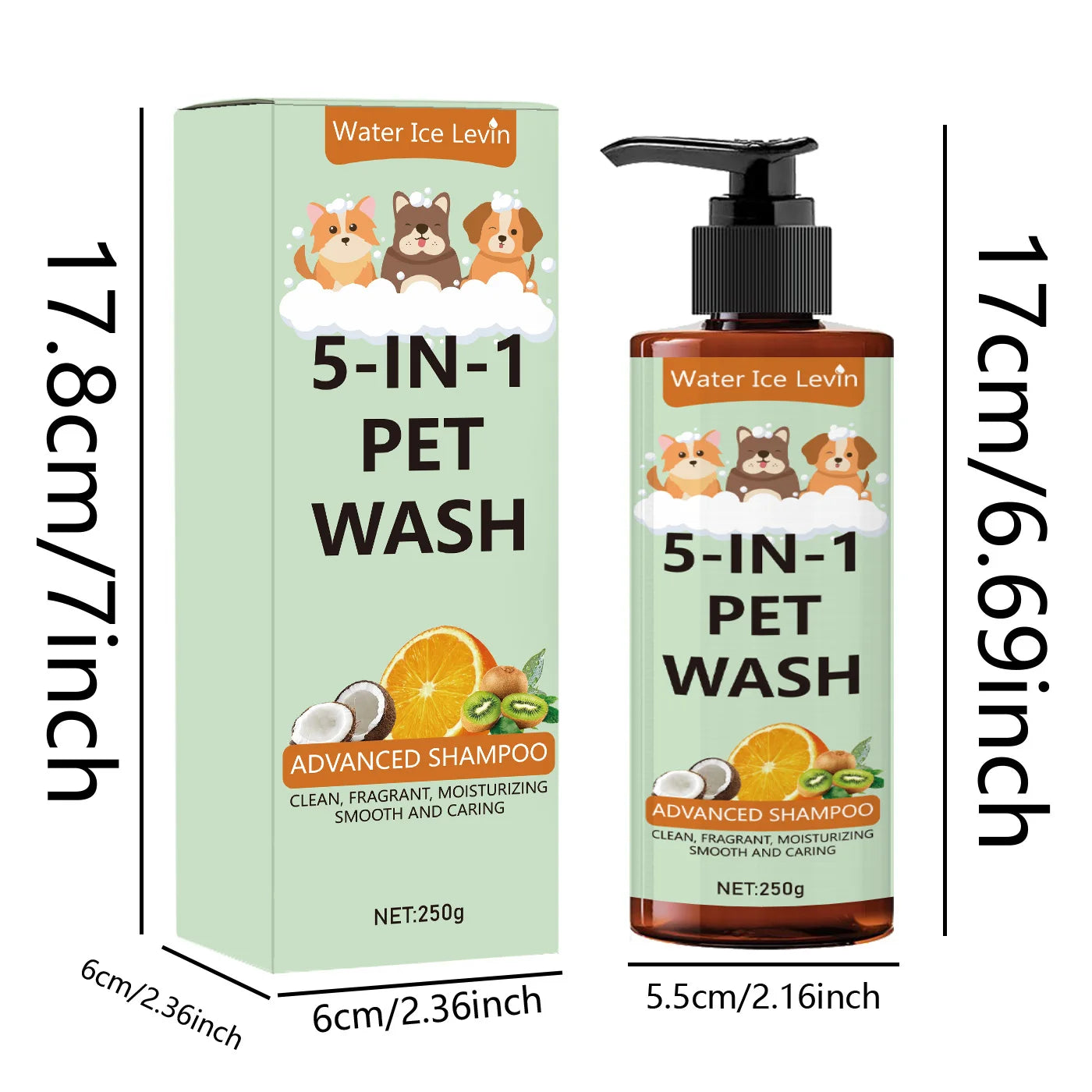 5-in-1 Pet Shampoo and Conditioner for Dogs and Cats Natural Wash - 5