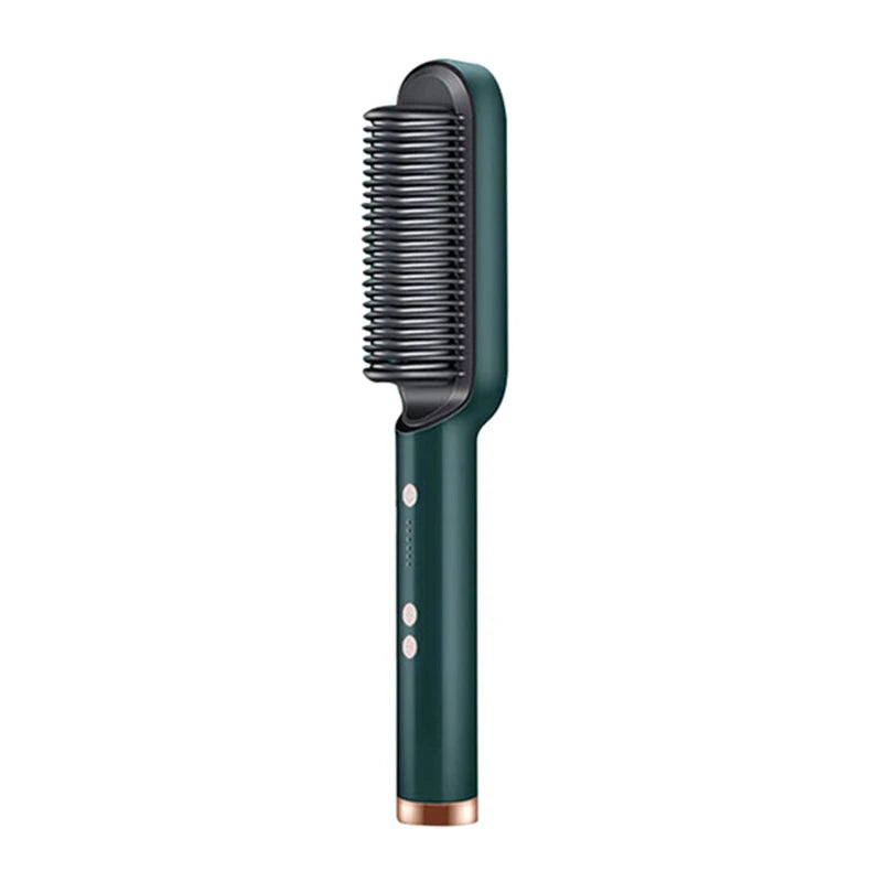 Professional Ceramic Hair Straightener Brush Fast Heating Styling Tool - 17