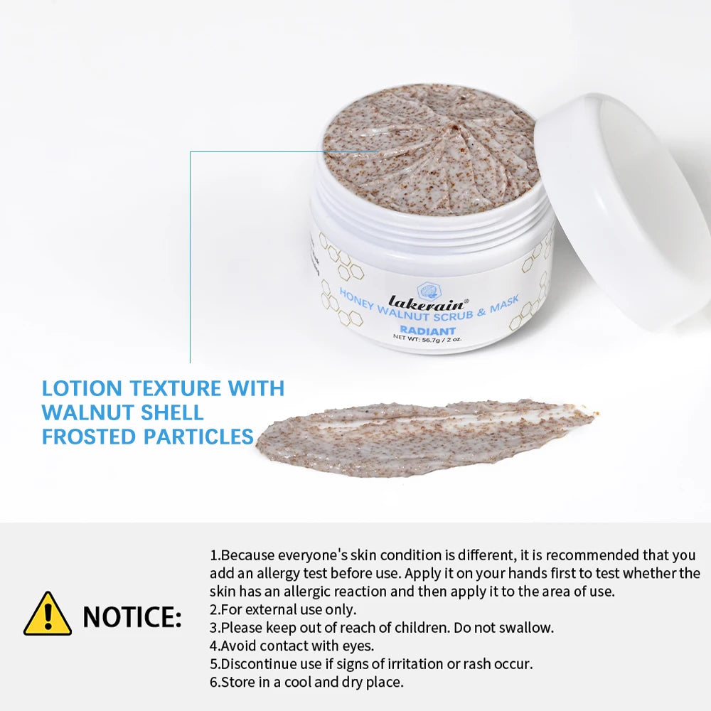 Honey Walnut Exfoliating Facial Scrub and Mask