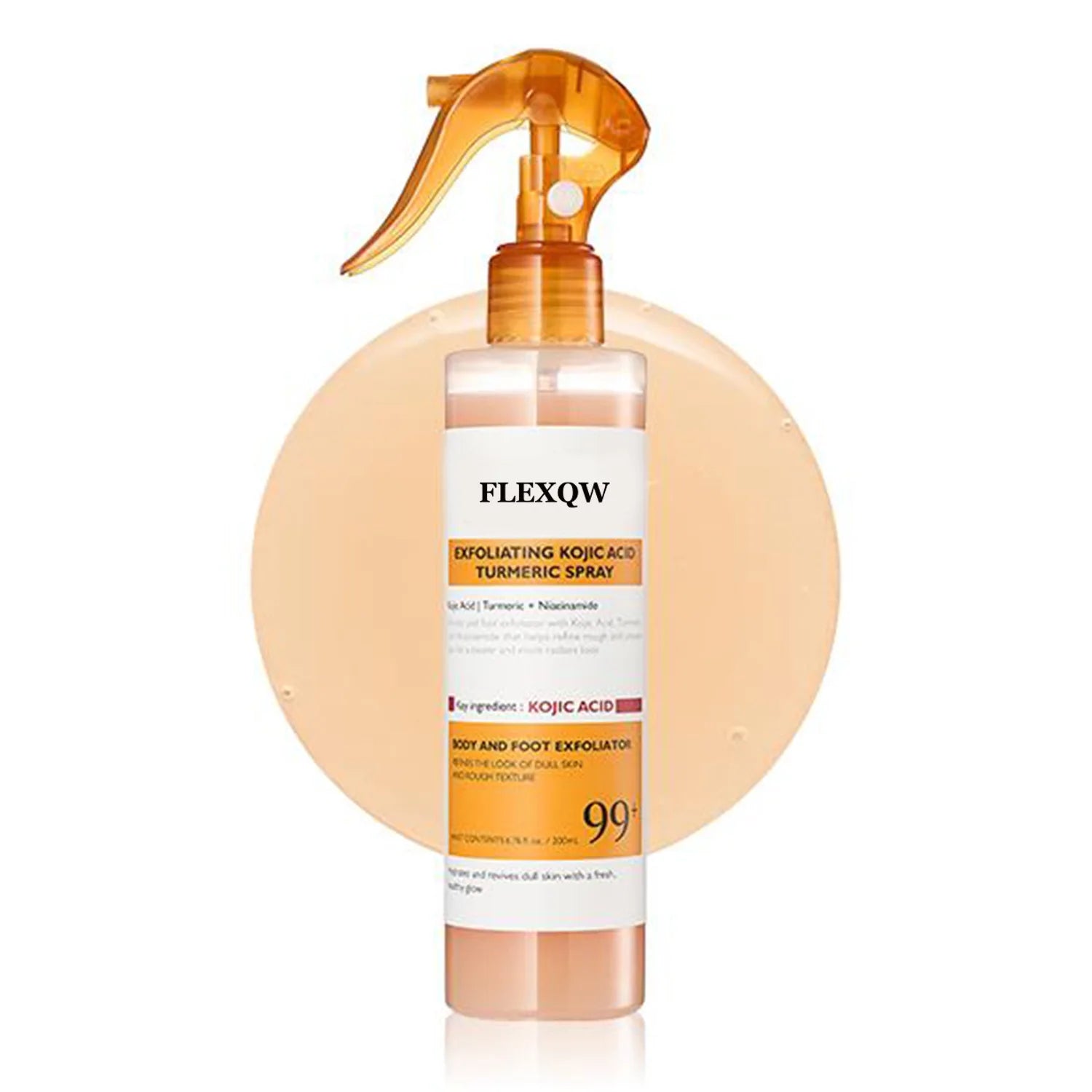 FLEXQW Kojic Acid Turmeric Exfoliating Body Scrub Spray for Smooth Skin - 1