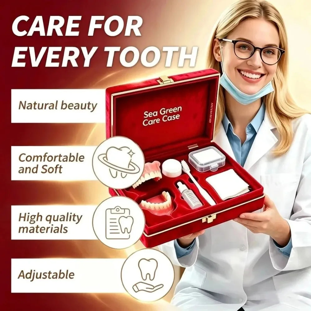 Comfortable Silicone Denture Set with Care and Storage Kit