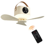 Portable Rechargeable Ceiling Fan with LED Light and Remote