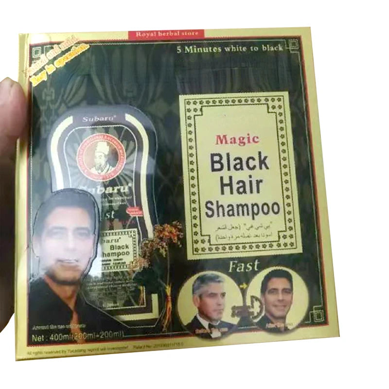Dexe Black Hair Dye Shampoo Instant Natural Color Restorer 400ml
