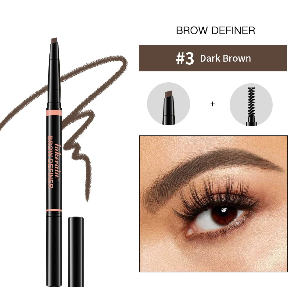 Waterproof Triangular Eyebrow Pencil with Grooming Brush - 22