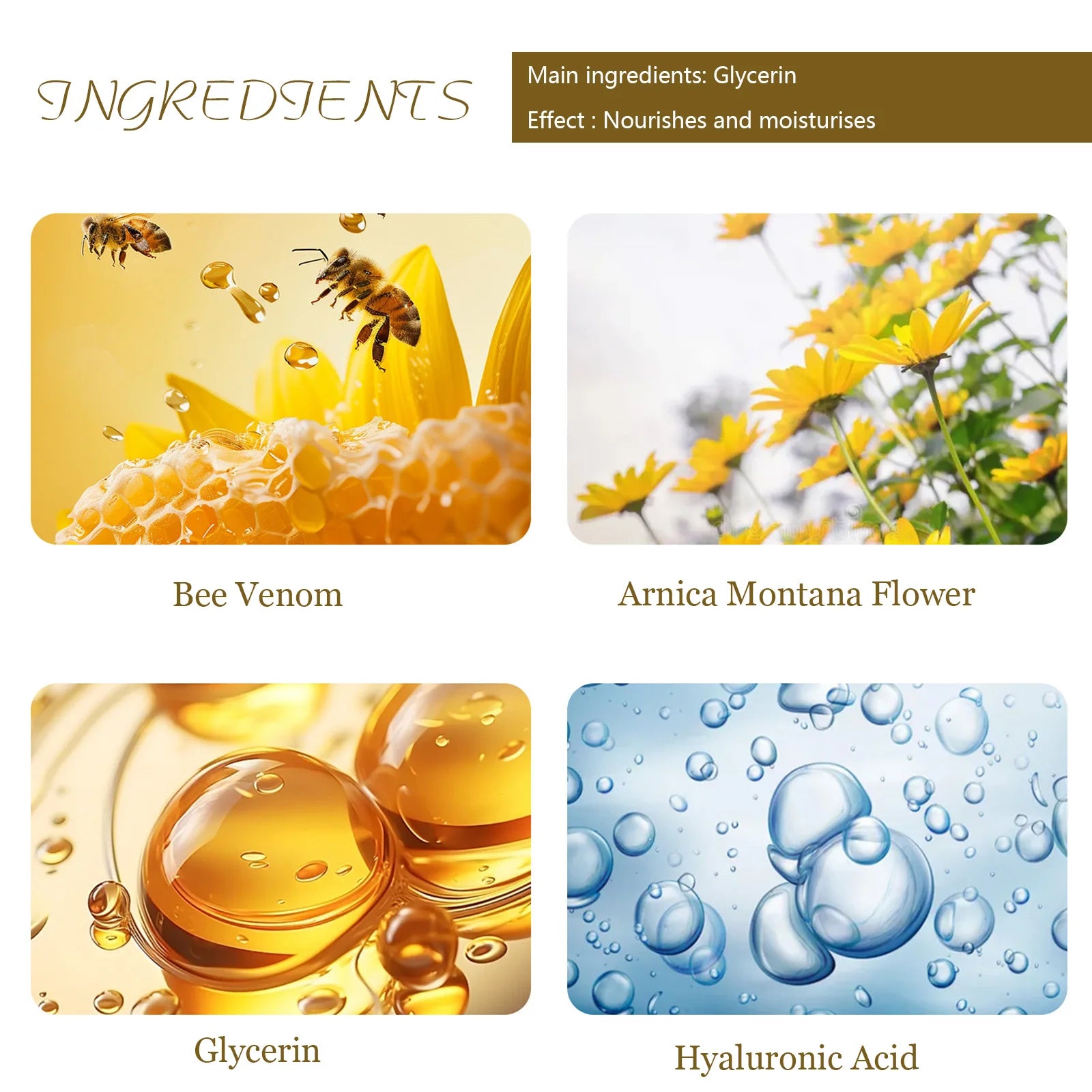 Bee Venom Moisturizing Face and Body Cream Anti Aging Skincare - 4