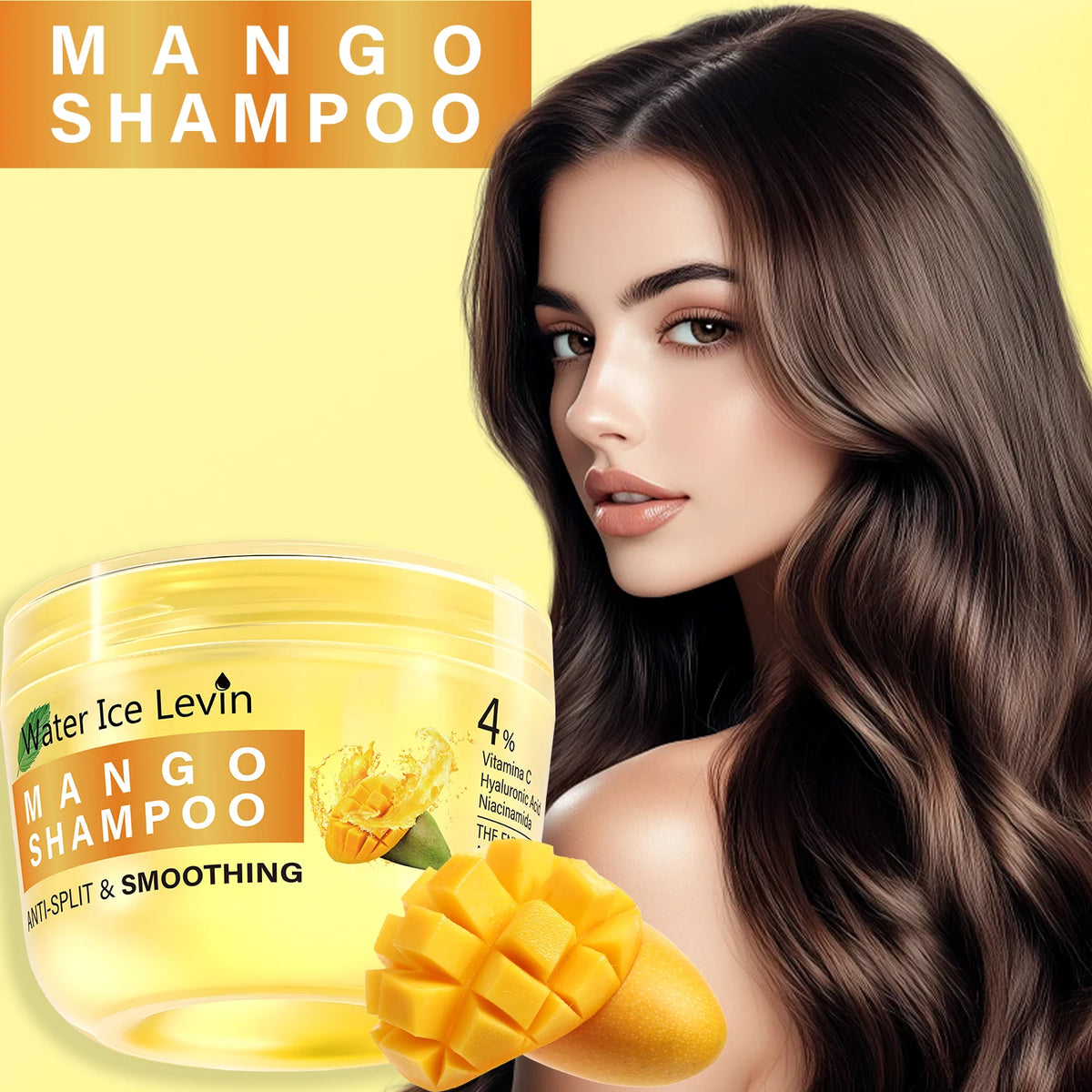 Water Ice Levin Mango Hyaluronic Acid Shampoo for Frizz Control