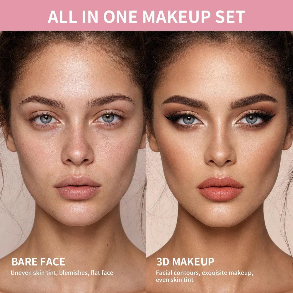 Complete Professional Makeup Kit with Brushes