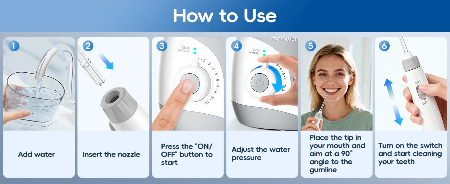Electric Water Flosser for Teeth with 8 Nozzles and 10 Pressure Settings - 13