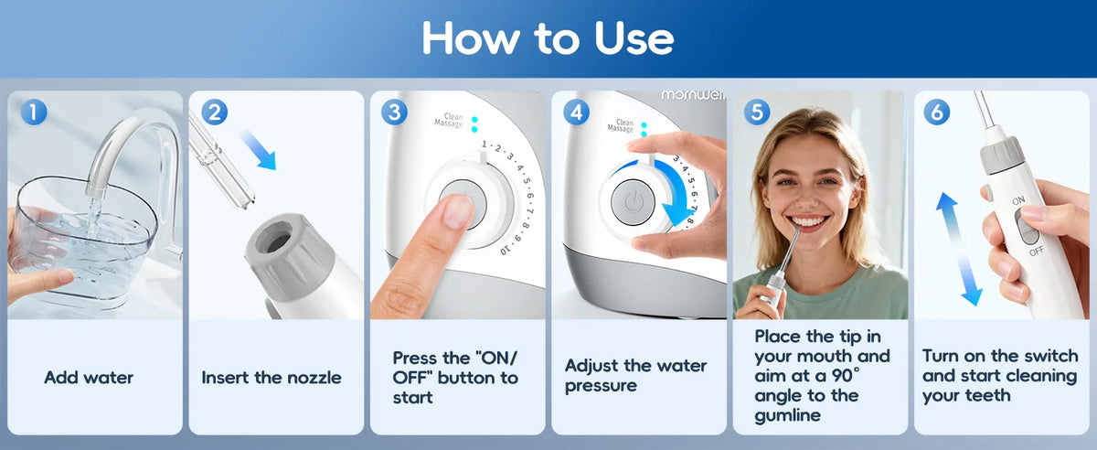 Electric Water Flosser for Teeth with 8 Nozzles and 10 Pressure Settings