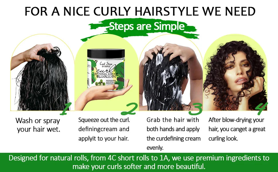 Goiple Black Castor Oil Curl Defining Cream and Hair Strengthening Kit