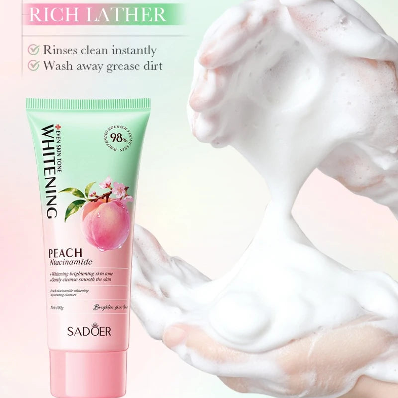 SADOER Peach Niacinamide Facial Cleanser Brightening Face Wash 100g