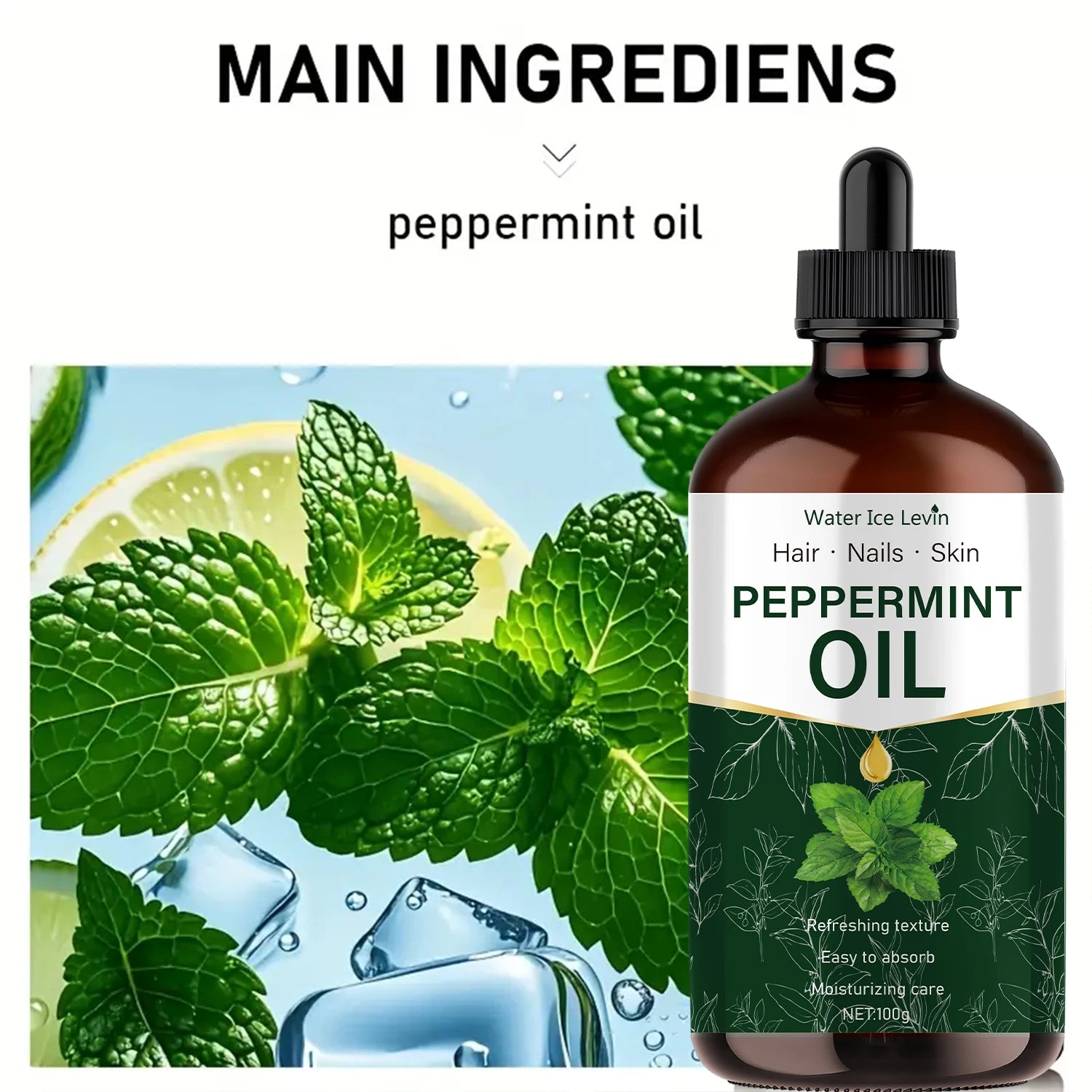 Peppermint Essential Oil Natural Moisturizing Body and Hair Care 100g - 5