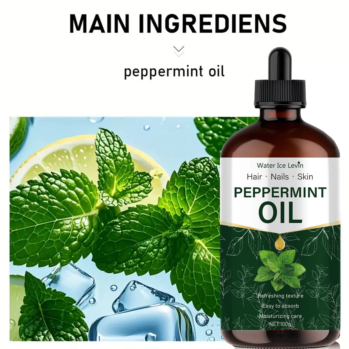 Peppermint Essential Oil Natural Moisturizing Body and Hair Care 100g