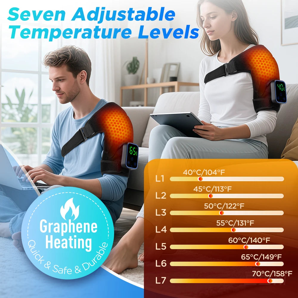 Wireless App-Controlled Heated Shoulder Massager for Muscle Relief