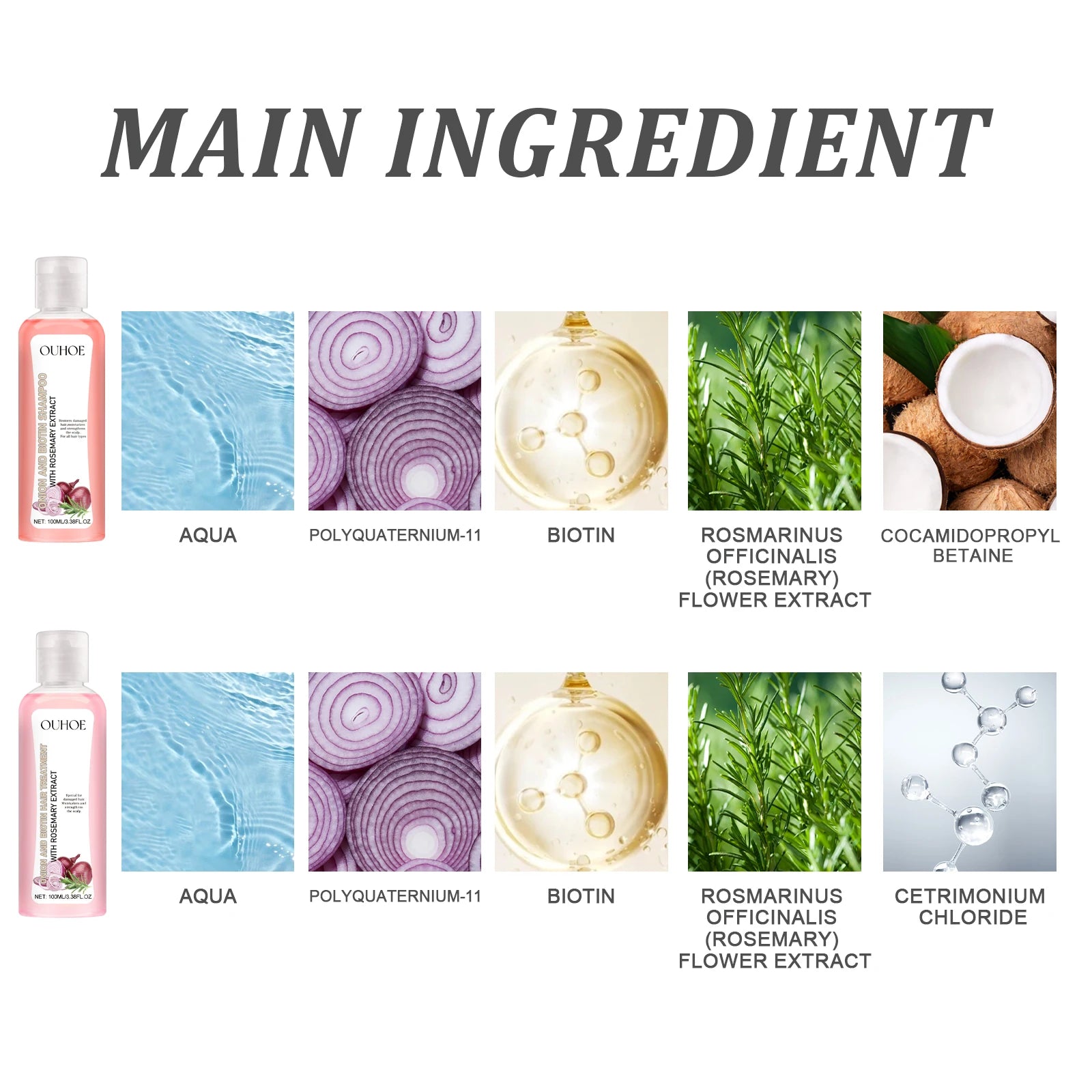 Biotin and Rosemary Onion Extract Hair Shampoo and Conditioner Set