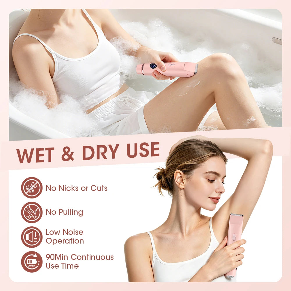 Waterproof Dual-Head Electric Body Shaver for Women