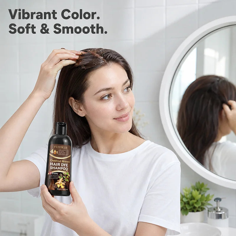 Chestnut Brown Ginger Hair Dye Shampoo 100ml