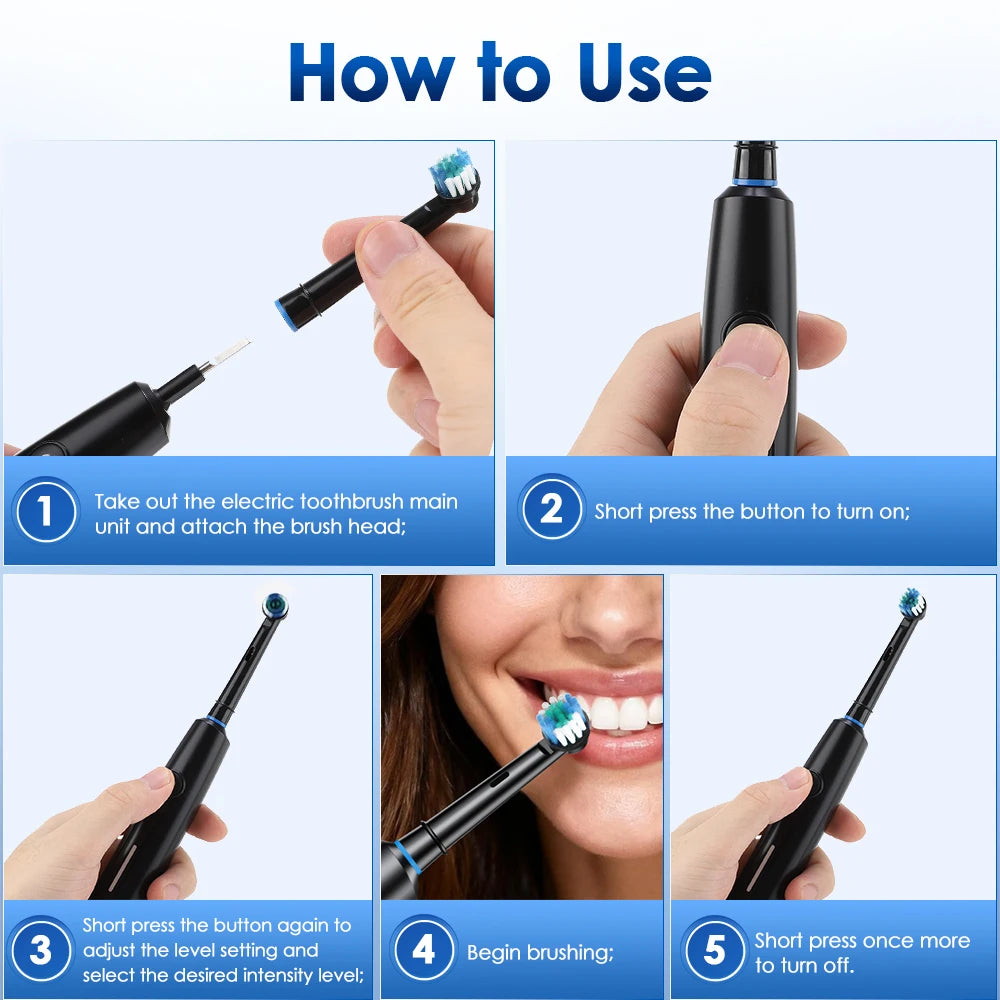 3D Rotating Rechargeable Electric Toothbrush for Adults - 9