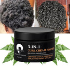 Mens 3-in-1 Curl Cream Hair Styling Pomade Frizz Control 60g