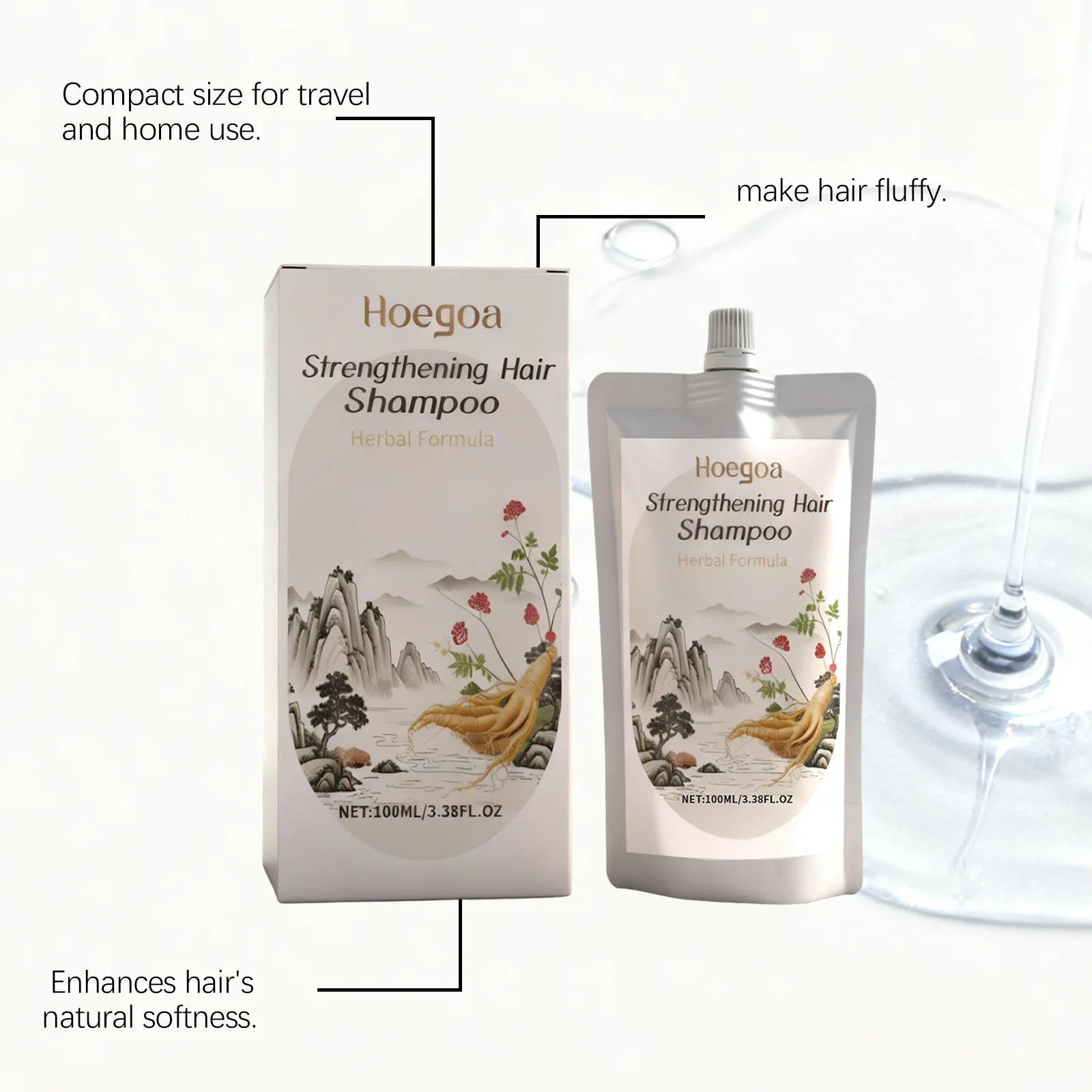 Herbal Strengthening Hair Shampoo for Anti Hair Loss and Repair 100ml