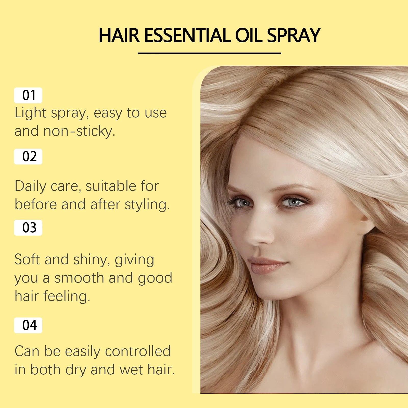 Hair Essential Oil Spray for Smooth Frizz Free Detangled Styling 80ml - 9