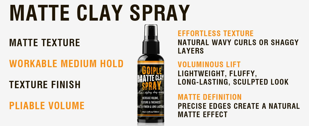 Goiple Matte Clay Hair Spray for Men Texturizing Volume Styling Mist