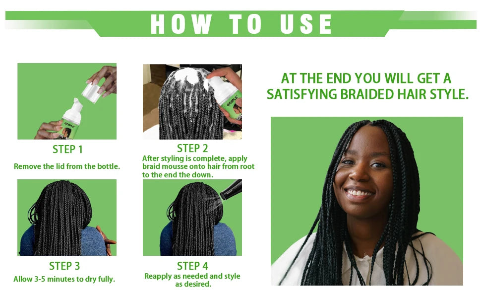 2 Braid Foam Control Mousse and 100g Tea Tree Mint Braid Styling Gel
