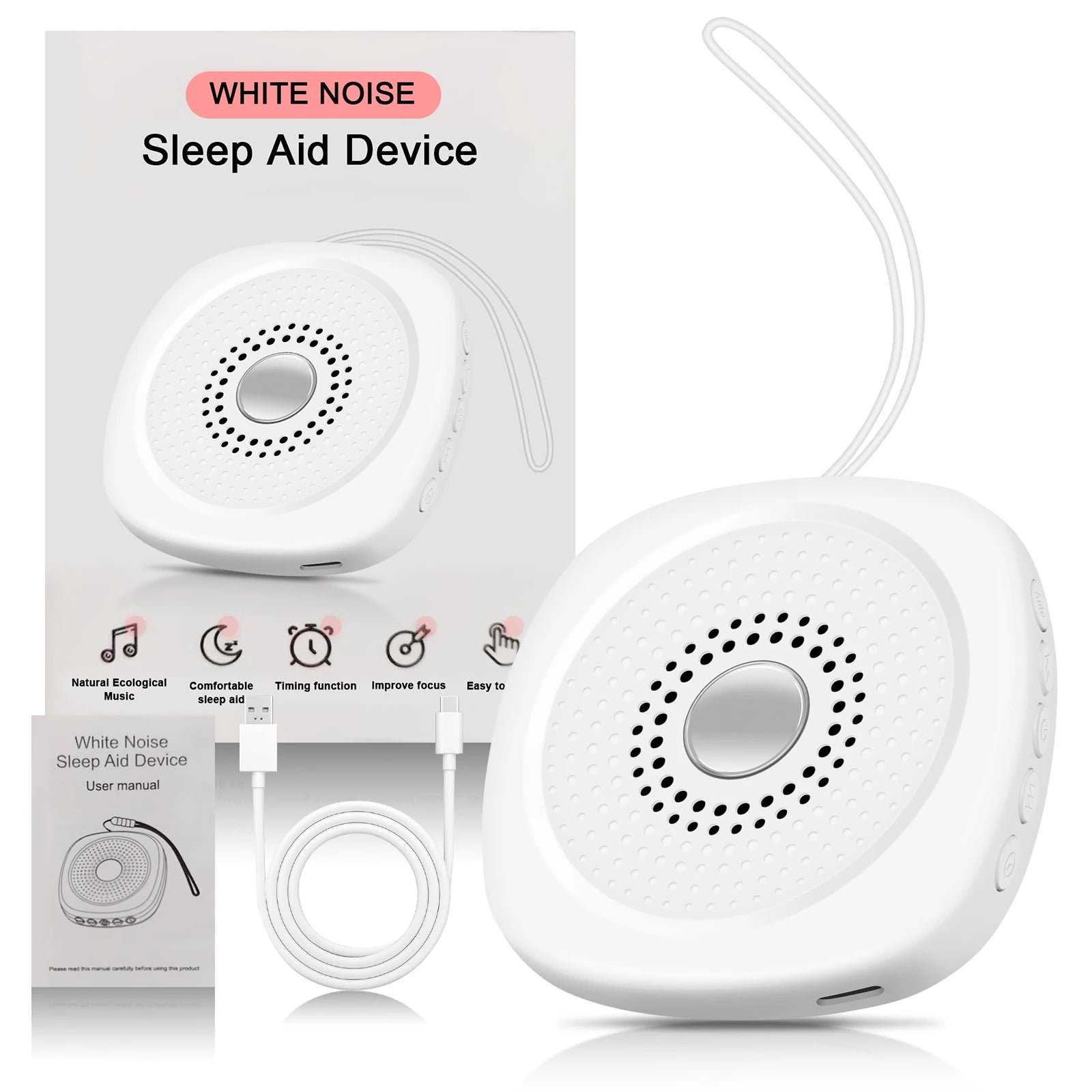 Portable White Noise Sound Machine for Better Sleep - 17