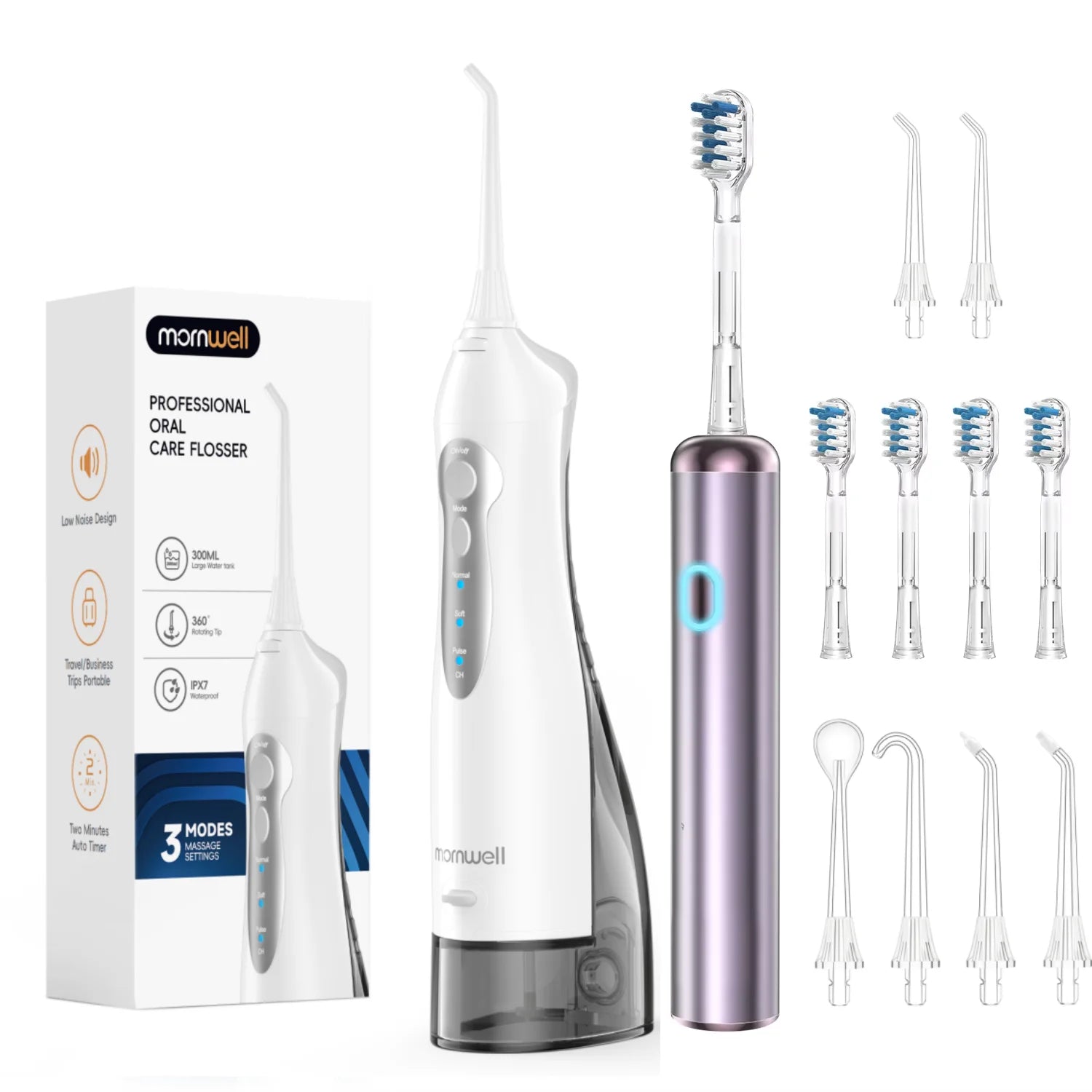Portable Electric Water Flosser and Sonic Toothbrush Oral Care Kit - 1