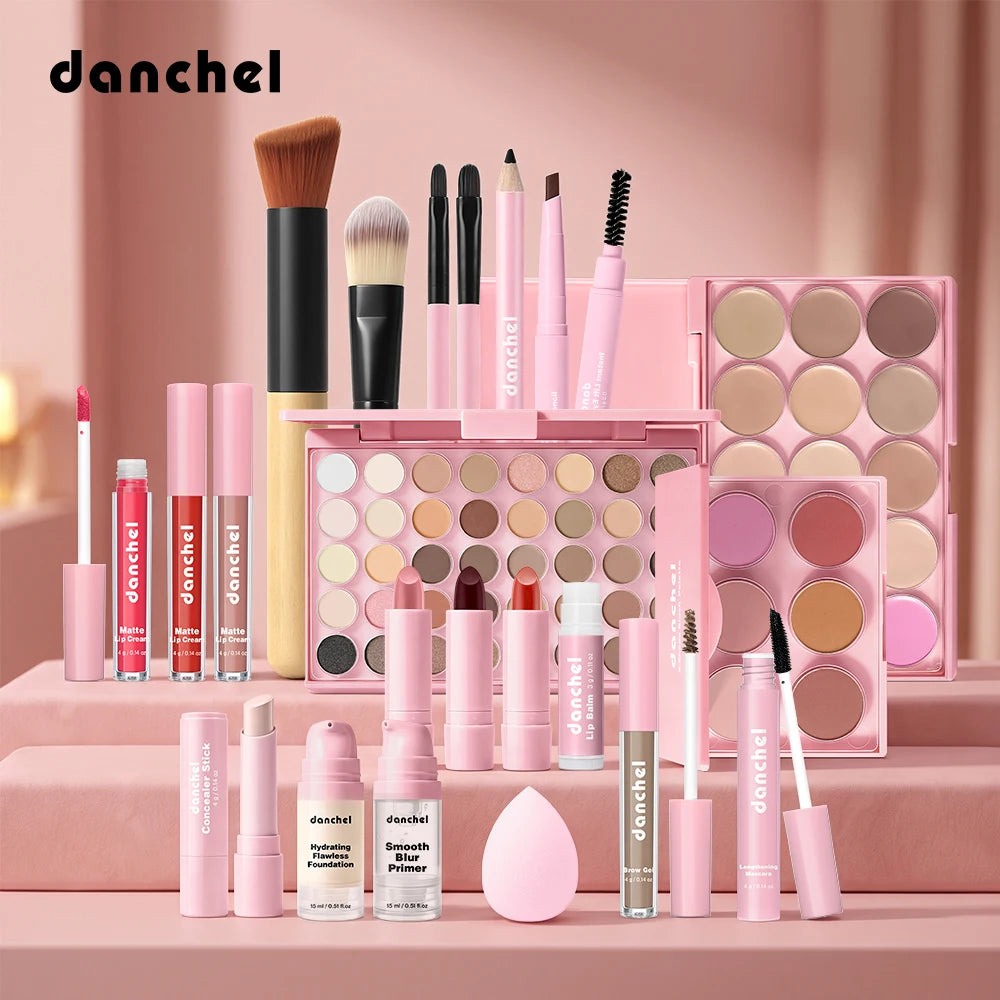 Complete Professional Makeup Kit with Brushes - 8