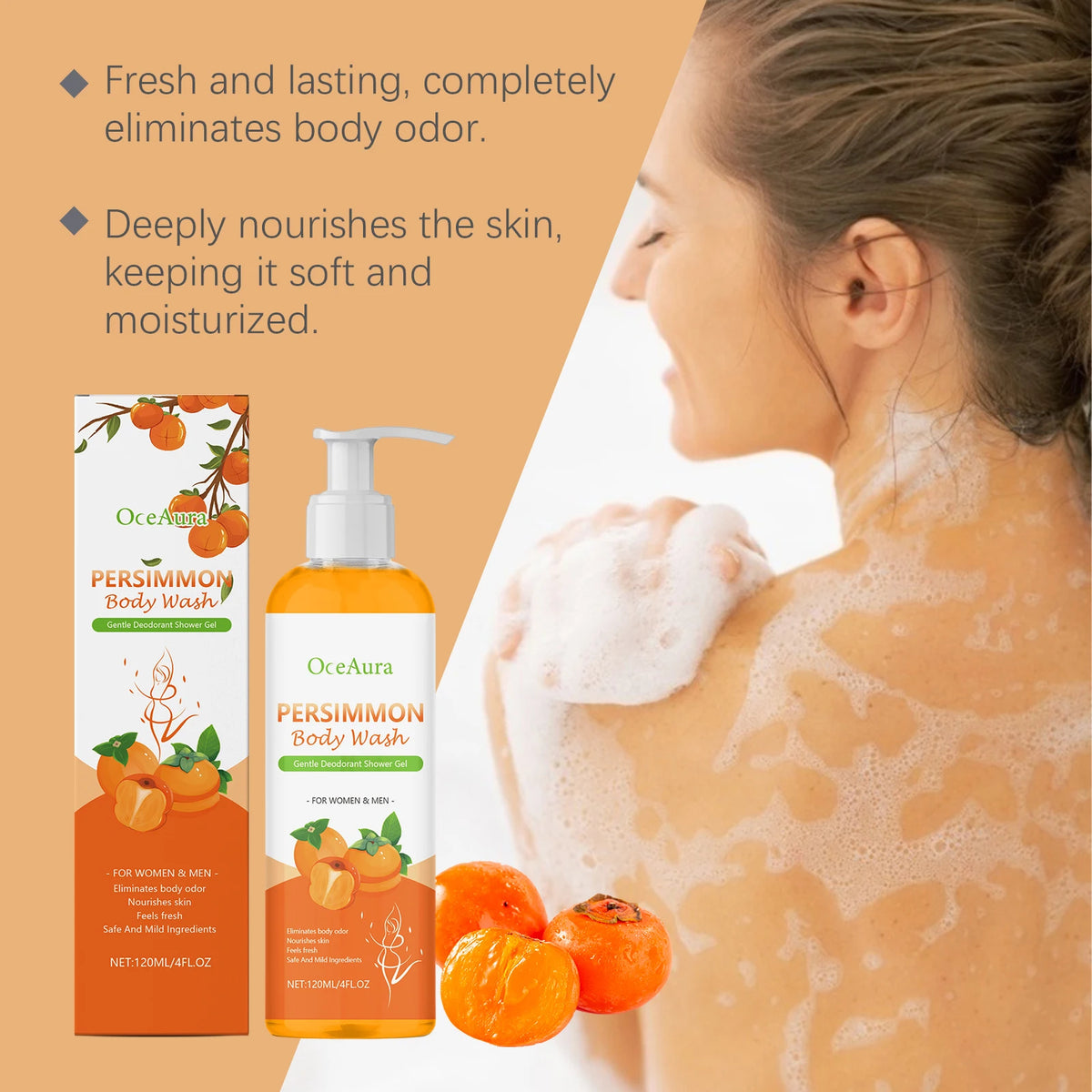 Persimmon Body Wash for Odor Control and Skin Refreshing