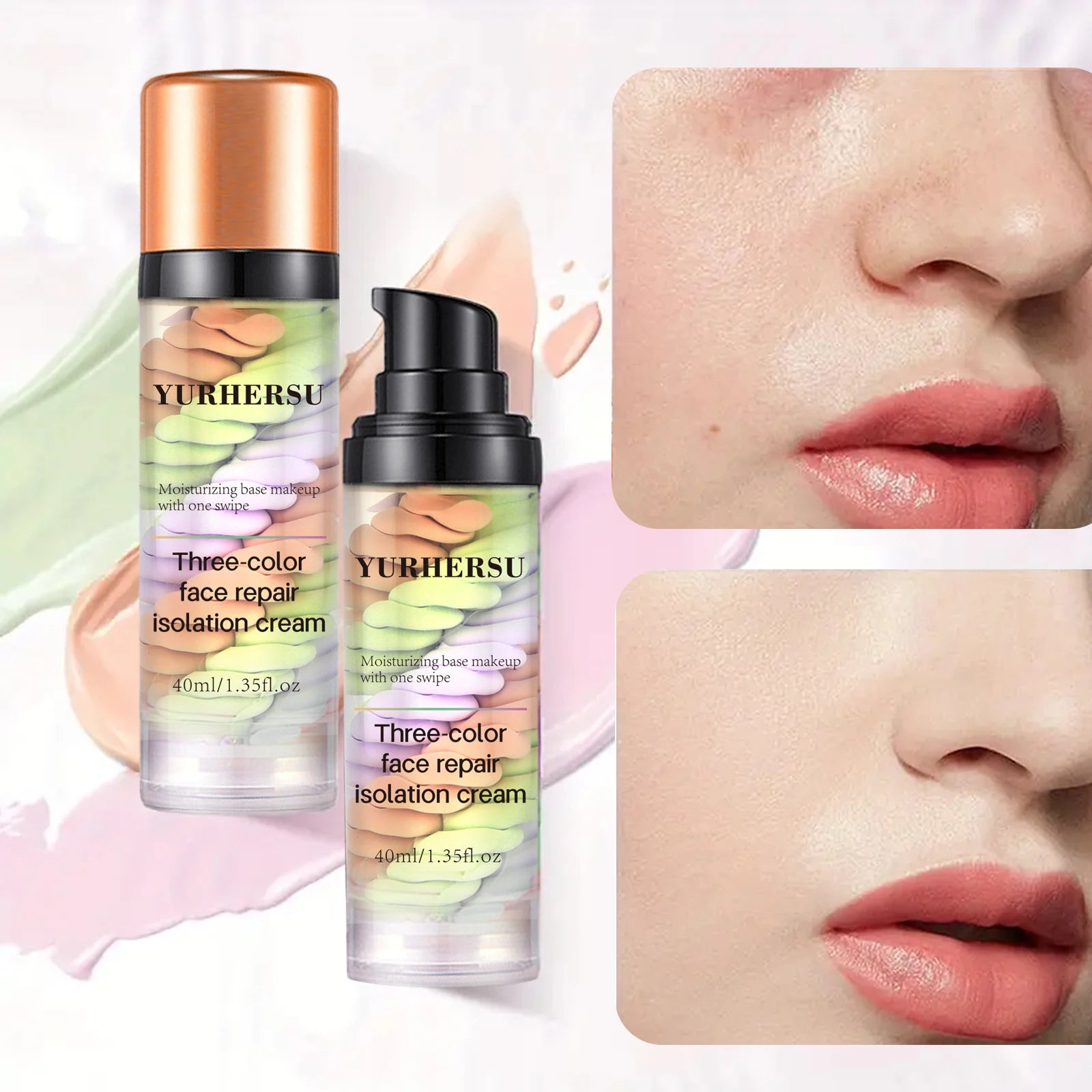 Yurhersu Three Color Face Primer Concealer Brightening Makeup Base - 5
