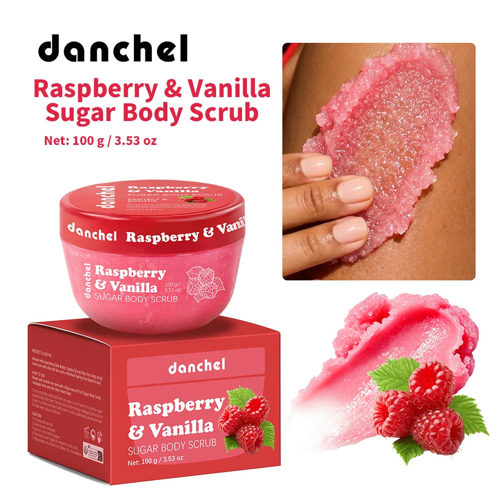 Raspberry Vanilla Sugar Body Scrub for Exfoliation - 20
